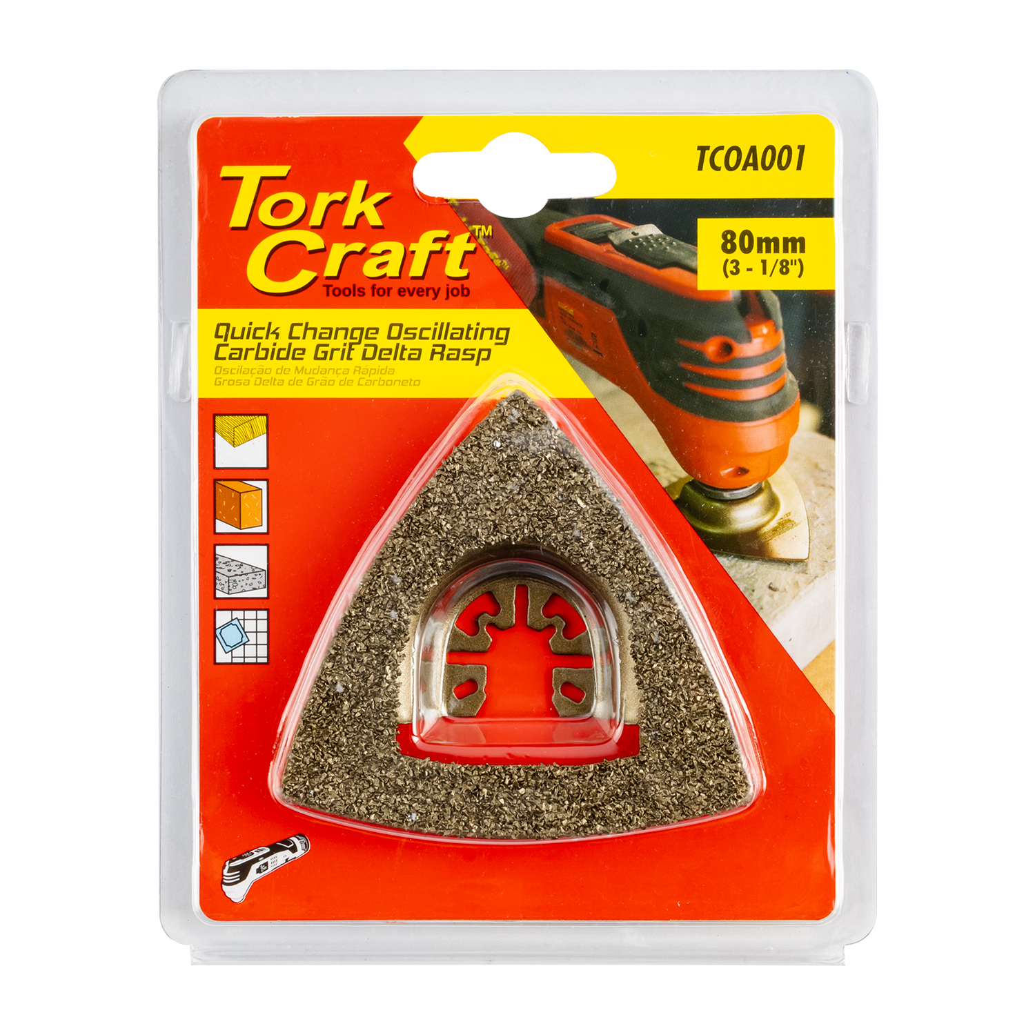 Quick Change Carbide Grit Delta Rasp 80Mm(3-1/8')