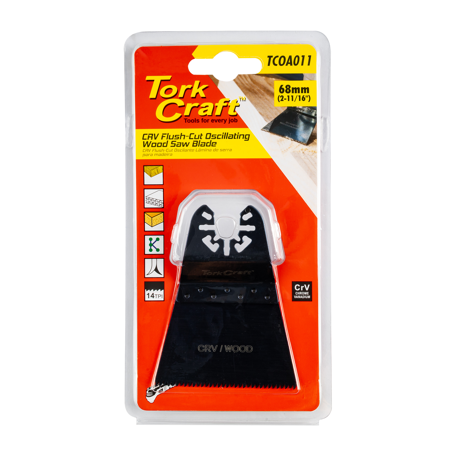 Quick Change Flush Cut Wood Saw Blade 68Mm(2-11/16')14Tpi Crv