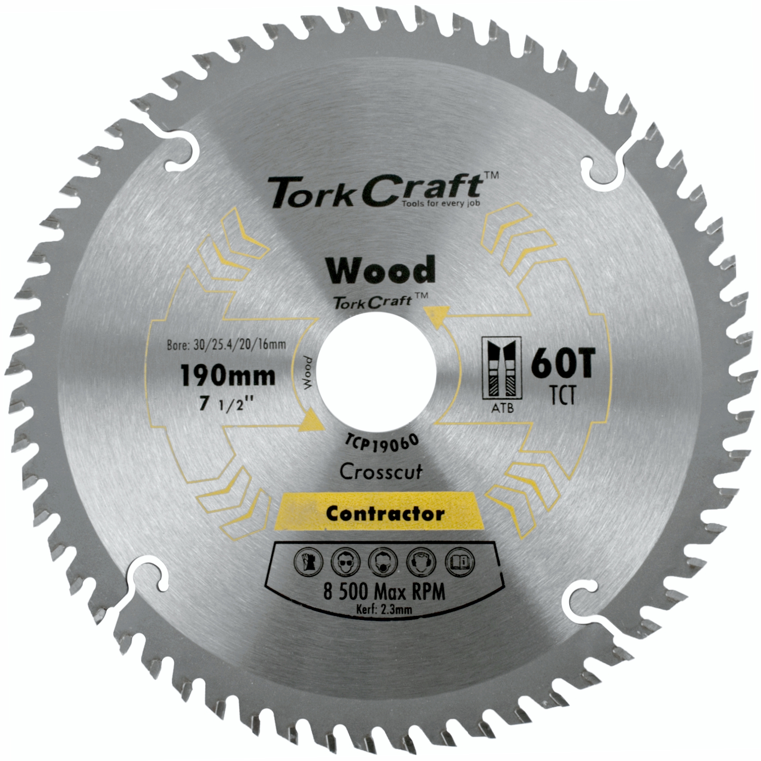Blade Contractor 190 X 60T 30/1/20/16 Circular Saw Tct