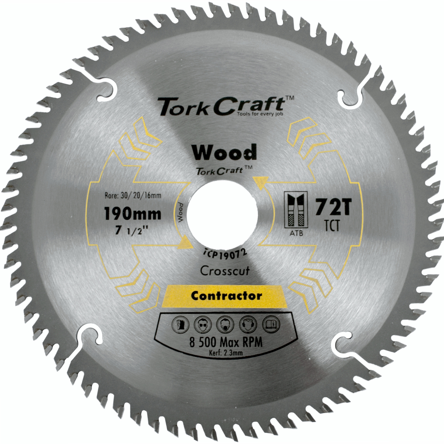 Blade Contractor 190 X 72T 30/20/ Circular Saw Tct