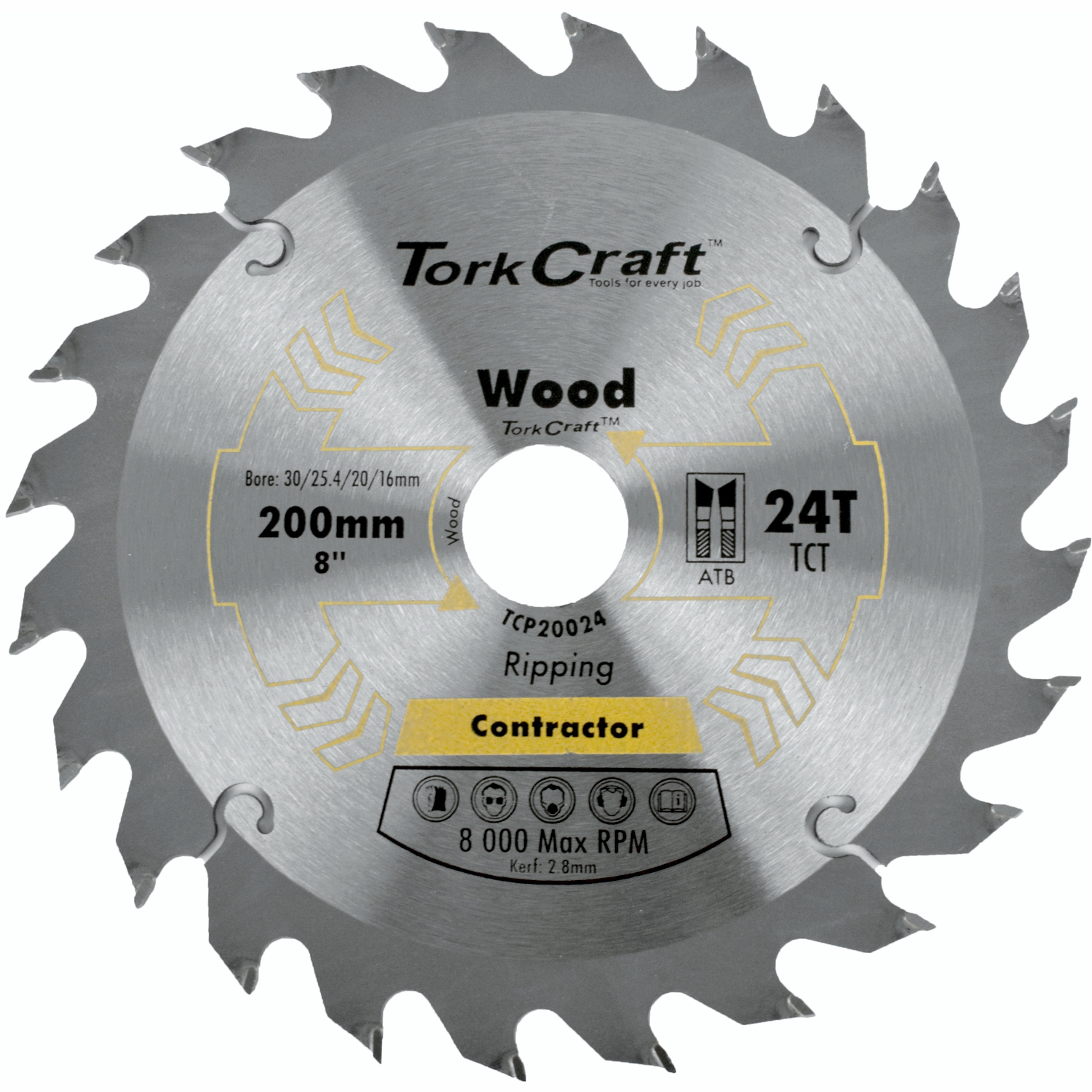 Blade Contractor 200 X 24T 30/1/20/16 Circular Saw Tct
