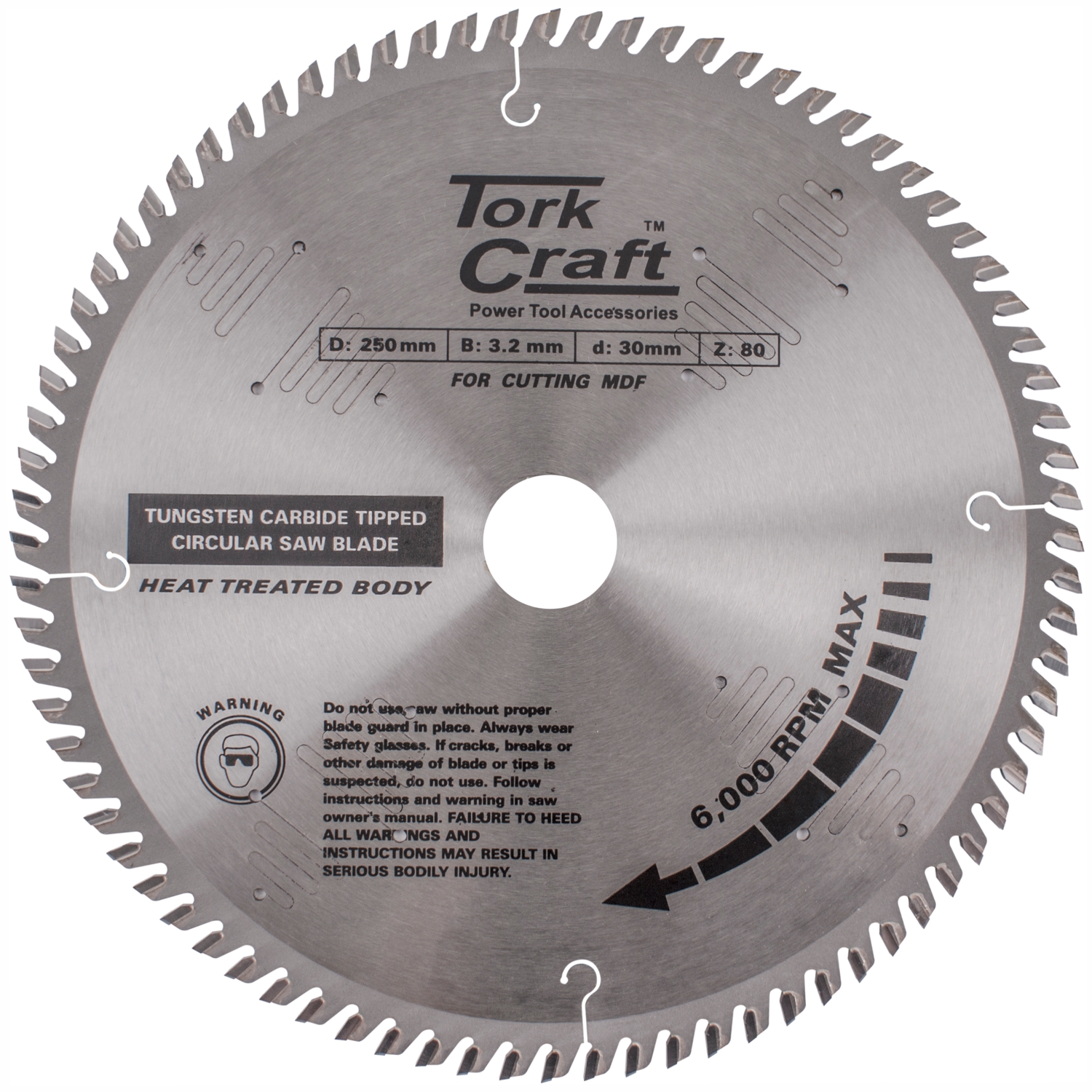 Blade Tct 250 X 80T 30Mm Alum Tcg Negative Profesional Industrial