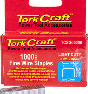 Flat Wire Staple 21G X 0.7Mm X 8Mm Jt21 1000Pc C/Steel For Tcsg0500