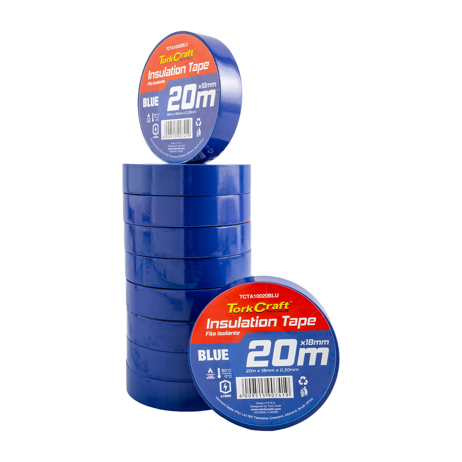 0.20Mmx18Mmx20M Blue Insulation Tape