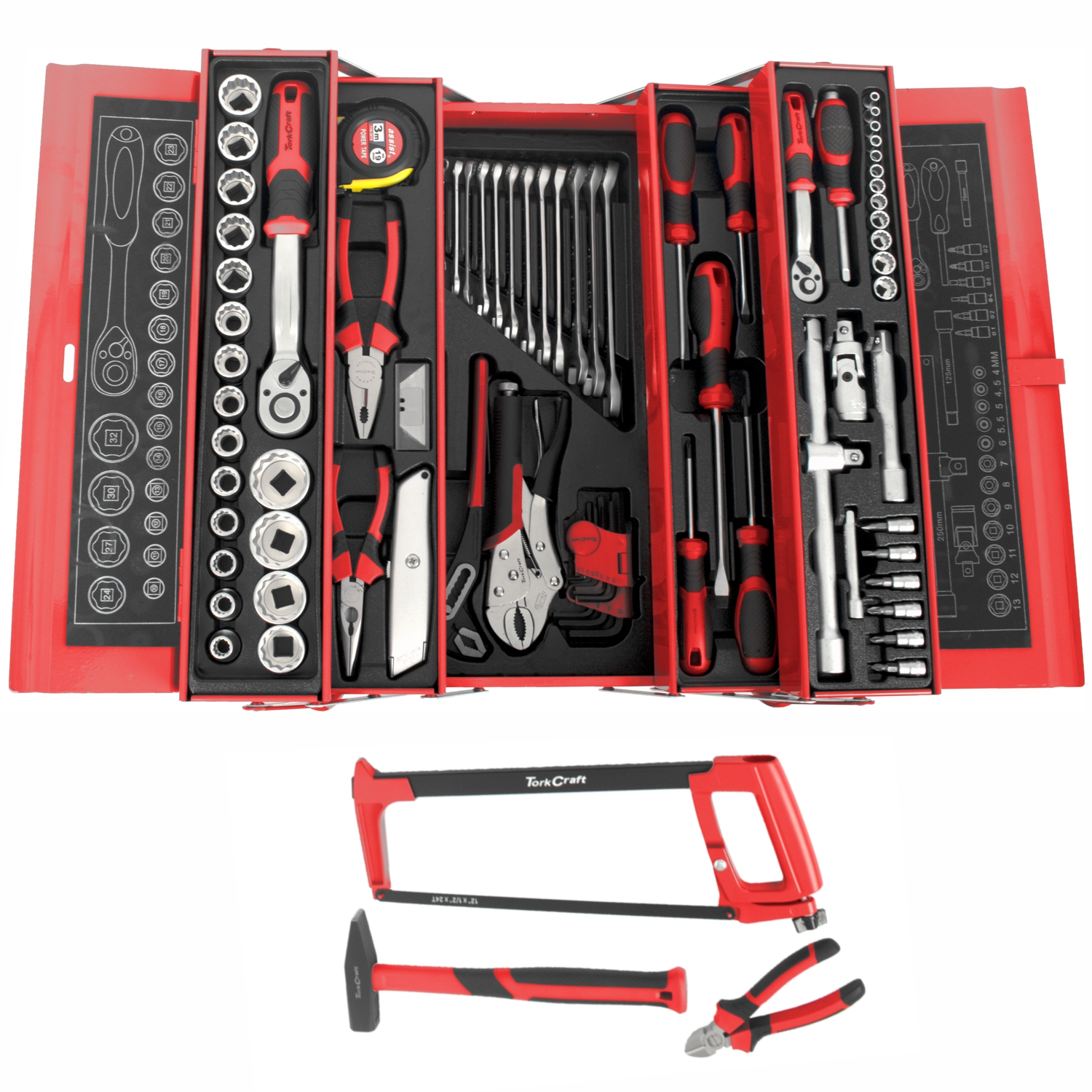 Tradesman Cantilever Tool Box 88Pc 5 X Tray 468X200X203Mm