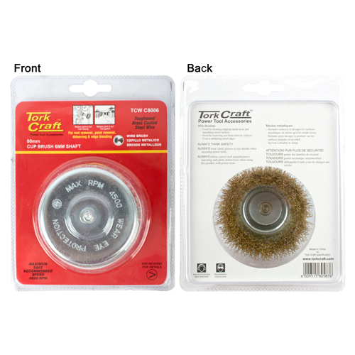 Wire Cup Brush 80Mm X 6Mm Shaft Blister
