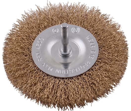 Wire Wheel Brush 100Mm X 6Mm Shaft Blister