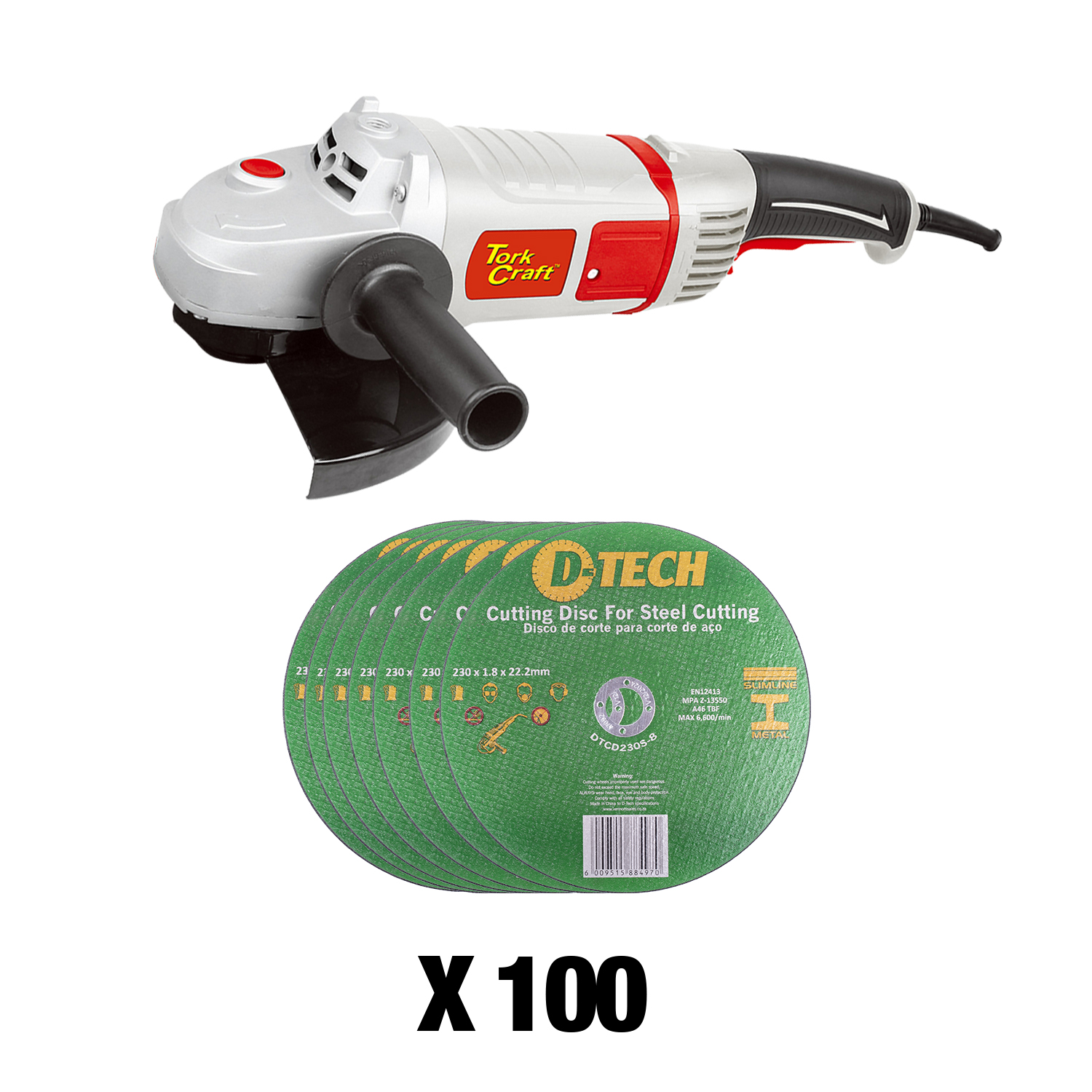 Dtcd230S-100 X2 With Tcag0230 Angle Grinder